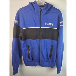 Yamaha Racing Blue Full Zip Sweatshirt Size Large Long Sleeves Pre-Owned